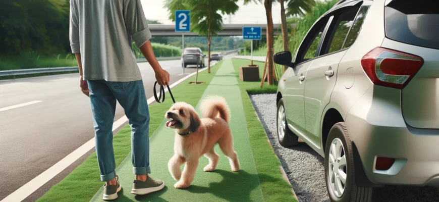 Выгул собаки в дороге