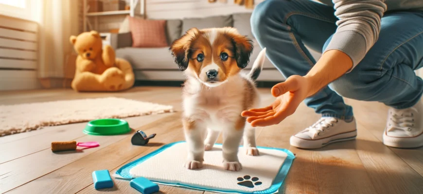 Приучение щенка к пелёнке